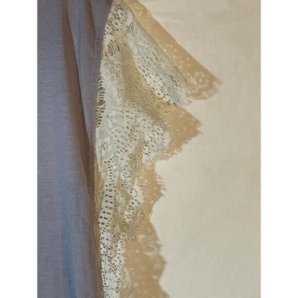 Energie short sleeve shirt lace ruffle arm gray polyester blend extra small READ - Picture 2 of 10